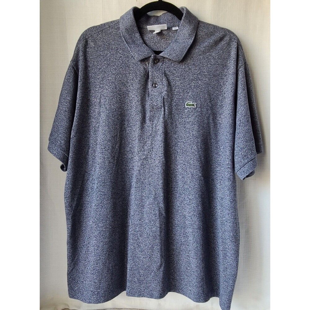 Lacoste Polo Shirt Mens 4XL Classic Fit Blue Gray Heather Cotton Crocodile Logo